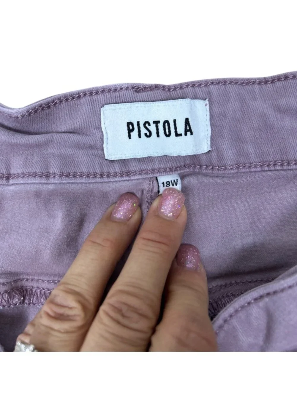 Pistola Women's 18W High Rise Shorts Purple Lavender Button Front Casual Trendy